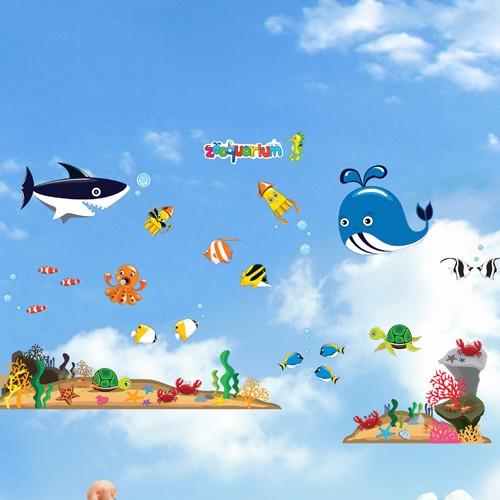 ウォールステッカー 柄 シール zooquarium