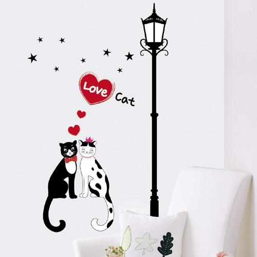 ウォールステッカー アニマル 動物 どうぶつ シール 北欧 愛と猫
