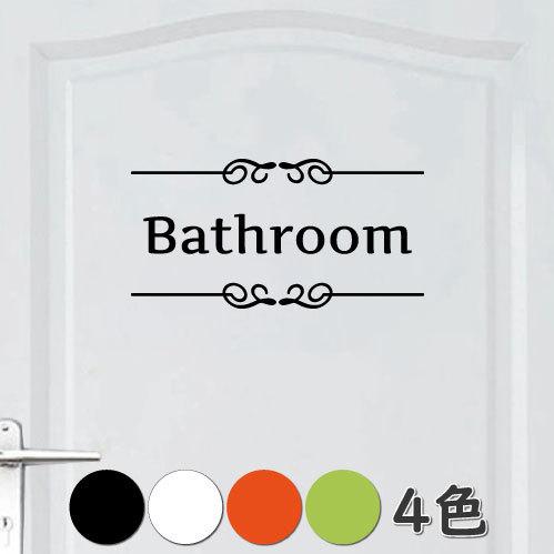 ウォールステッカー バスルーム ドア 文字 bathroom