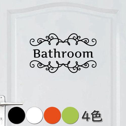 ウォールステッカー バスルーム ドア 文字 bathroom