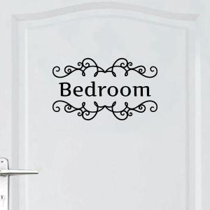 ウォールステッカー ベッドルーム ドア 文字 bedroom