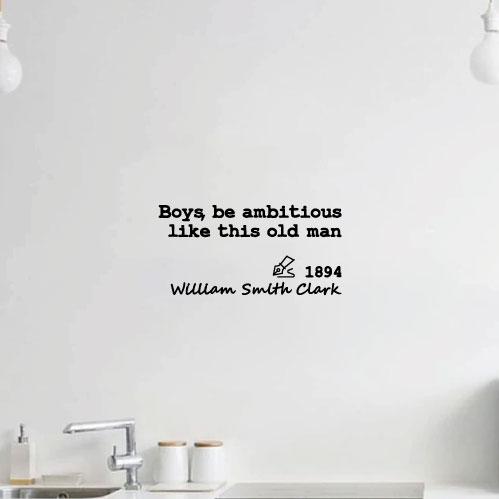 ウォールステッカー 切り文字 英文 Boys be ambitious