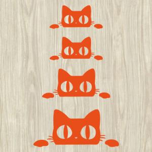 ウォールステッカー 猫 ネコ ねこ 黒猫 シールの詳細画像3