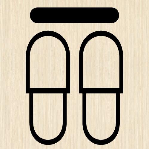 スリッパ 表示 シール ウォールステッカー 17cm