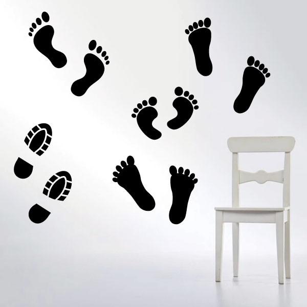 ウォールステッカー 足跡 靴跡 足型 靴型 10ピース入り ver2 シール
