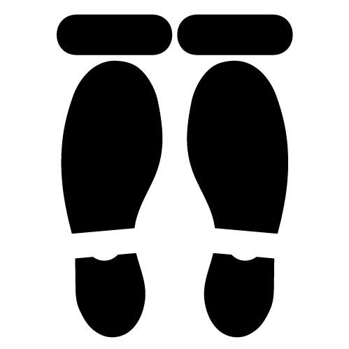 足跡 靴跡 足形 靴形 分離型 シール 一旦停止 ウォールステッカー