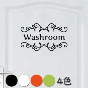 ウォールステッカー 洗面所 手洗所 washroom ドア 文字 シール｜bora