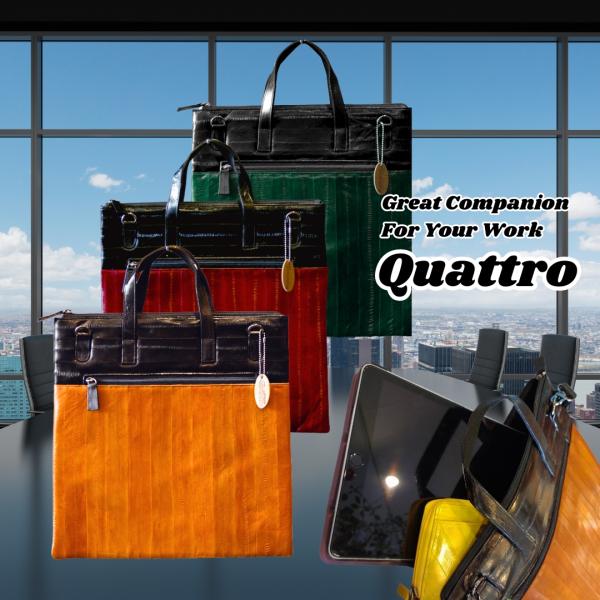 本革　送料無料　ショルダーバッグ　ハンドバッグ　サブバッグ　ビジネスバッグ　うなぎの革　イールスキン...