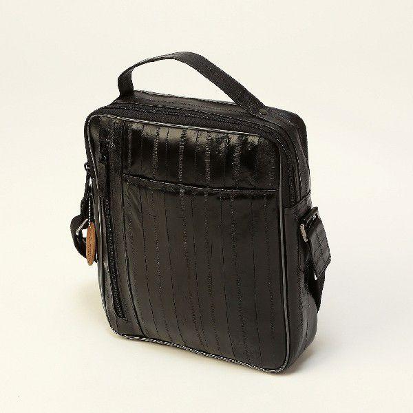 送料無料　ラッピング無料　本革　メンズ　ショルダーバッグ　サブバッグ　ハンドバッグ　うなぎの革　イー...