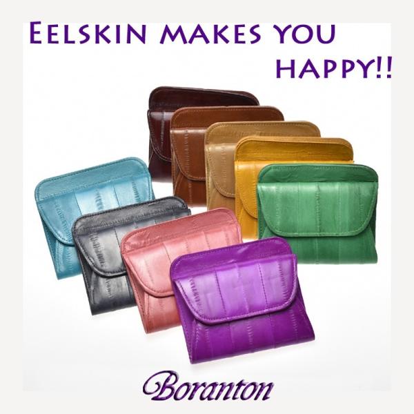 ラッピング無料　本革　うなぎの革　イールスキン　コインケース　小銭入れ　ラージコイン・カードケース