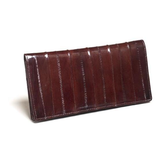 ラッピング無料　本革　メンズ　長財布　うなぎの革　イールスキン　スリーム長財布