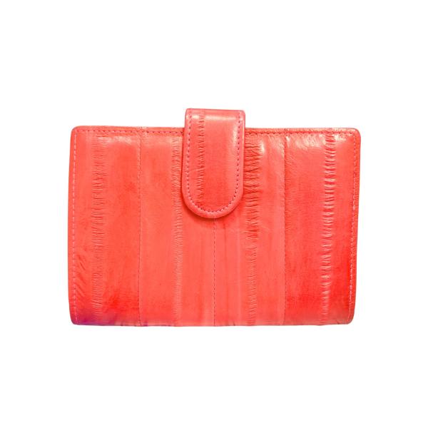 ラッピング無料　本革　レディース　メンズ　二つ折り財布　うなぎの革　イールスキン　スナップ式二つ折り...