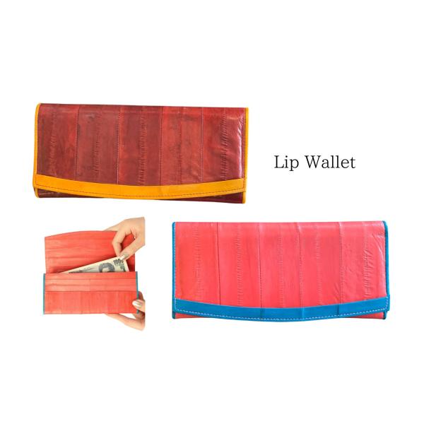 うなぎの革　イールスキン　ヌタウナギの革製　リップウォレット