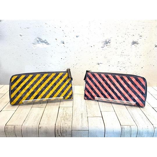 うなぎの革　イールスキン　ヌタウナギの革製　ボラントン　メッシュL字型ファスナー長財布