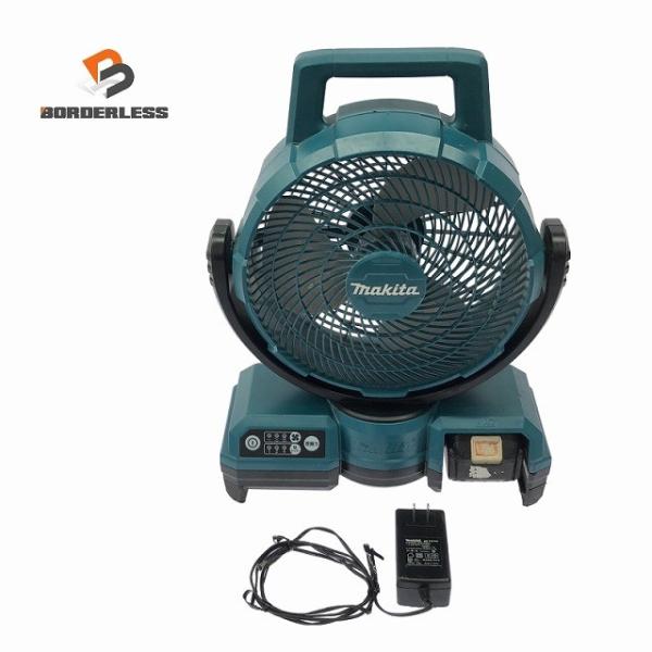 ☆中古品☆makita マキタ 14.4V/18V/100V 充電式ファン CF203D 青 バッテ...