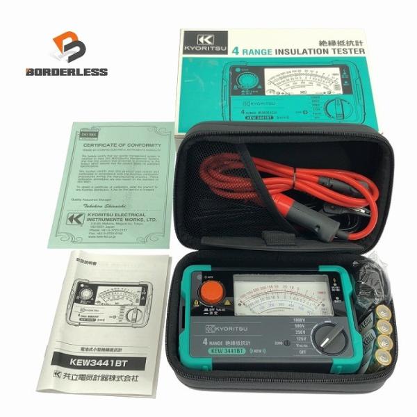 ☆未使用品☆KYORITSU 共立電気計器 4レンジ 絶縁抵抗計 KEW 3441BT アナログメガ...