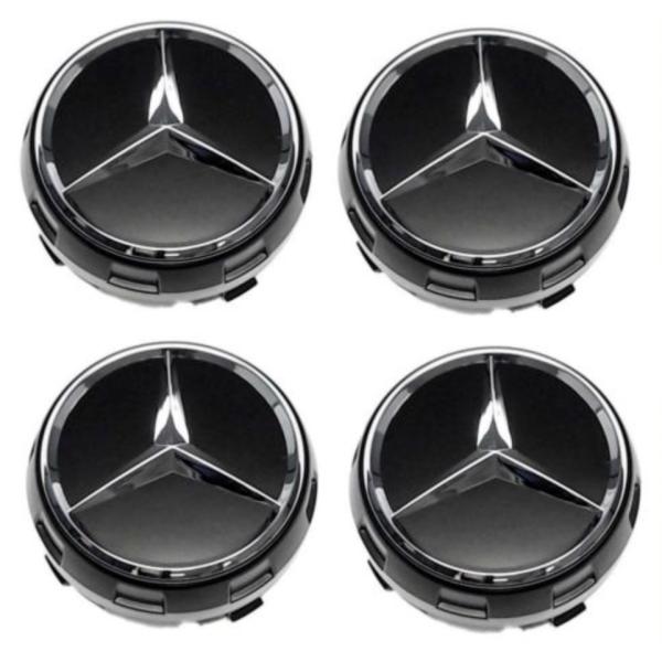 メルセデスベンツ純正 AMG ホイール センターキャップ ハブカバー ブラック ４個セット 75mm...