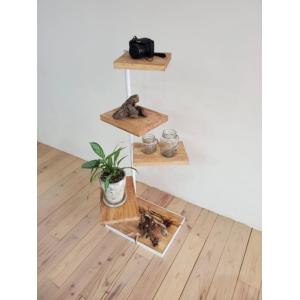 テーブル 花台 飾り台 螺旋状 3段 飾り棚 サイドテーブル アンティーク