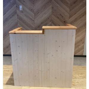 職人手作り 一点物 天然木 L字 カウンターテーブル & スツール 完成品