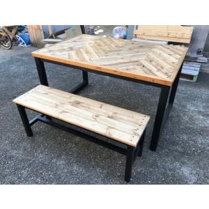 職人手作り 一点物 天然木 L字 カウンターテーブル & スツール 完成品