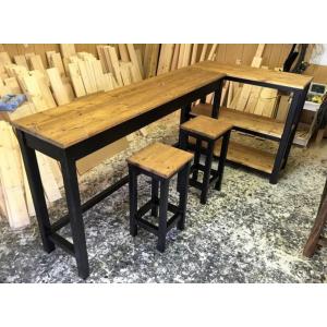 天然木 アイアン＆切り株 スツール 鉄脚 チェア サイドテーブル 1点