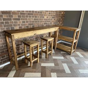 天然木のワークデスク【ハンドメイド家具】 職人手作り 一点物 天然木 パソコンデスク PCデスク 学習机 完成品