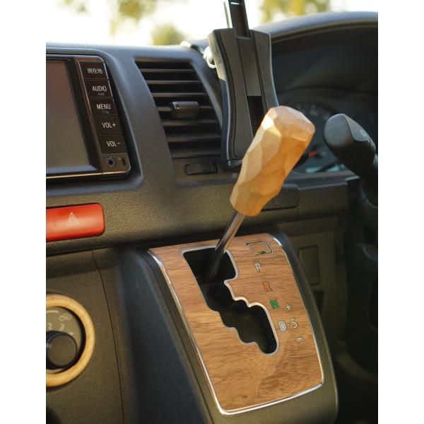 ハイエース 200系 ウッド シフトノブ シフトレバー LIF バンライフ 燕三条 刃物柄職人削り出...