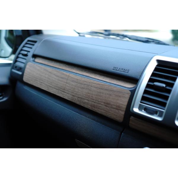 ハイエース 200系 ウォールナット インパネシール 天然木 突板 LIF バンライフ VanLif...