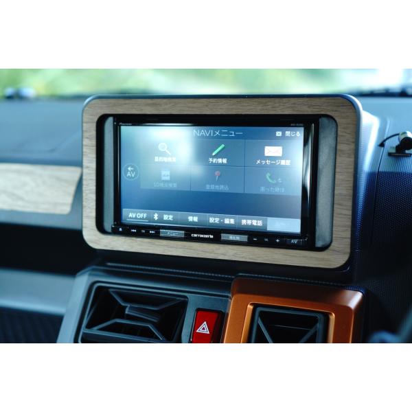 ダイハツ タフト ナビパネル 天然木ステッカー ウォールナット リアルウッド オーディオパネル 突板...