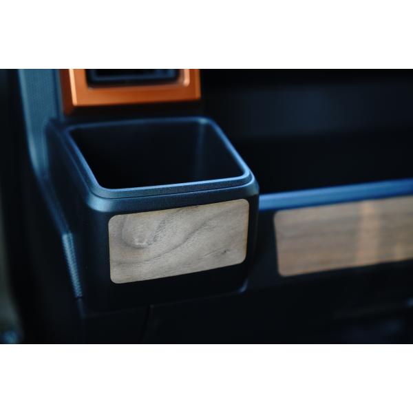 ダイハツ タフト ドリンクホルダー 天然木ステッカー ウォールナット インパネ リアルウッド 突板 ...