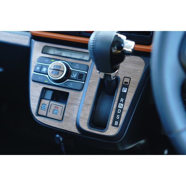 ダイハツ タントファンクロス ウォールナット ATシフトパネル 天然木ステッカー リアルウッド 突板