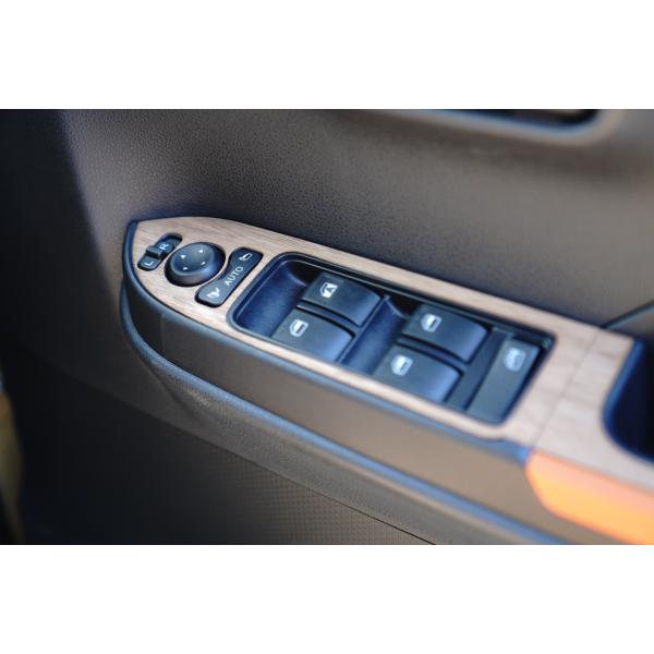 ダイハツ タントファンクロス ウォールナット パワーウインドウスイッチパネル 天然木ステッカー リア...