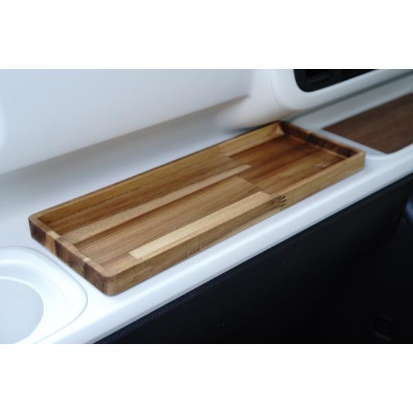 ダイハツ ムーヴキャンバス 天然木ダッシュボードトレイ アカシア リアルウッド