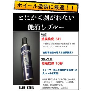 ホイール塗装に最適 とにかく剥がれない艶消ブルー塗料 ガラスコーティング並みの塗膜強度 徳用４本セッ...