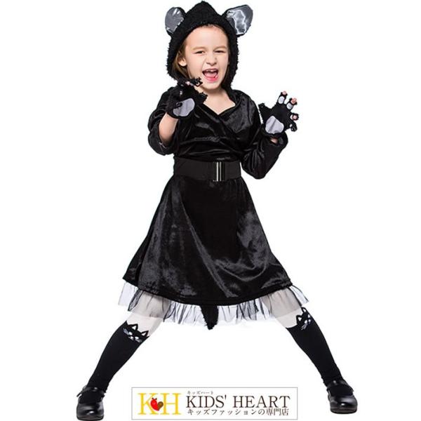 ハロウィン コスプレ ネコ 猫 コスプレ コスチューム 仮装 黒猫 女豹 アニマル 3点セット 衣装...