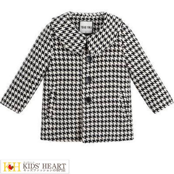 千鳥格子コート 中綿 アウター チェック柄 千鳥格子 英国風 チェスターコート開襟 あったか 暖かい...