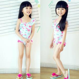 子供水着 フリル付き フラミンゴ柄 ワンピース...の詳細画像2
