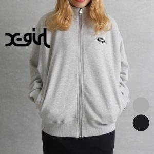 X-girl エックスガール OVAL LOGO ZIP UP SWEAT TOP ジップアップ スウェット レディース トップス ロゴ 長袖 裏毛 105234012023 ストリート