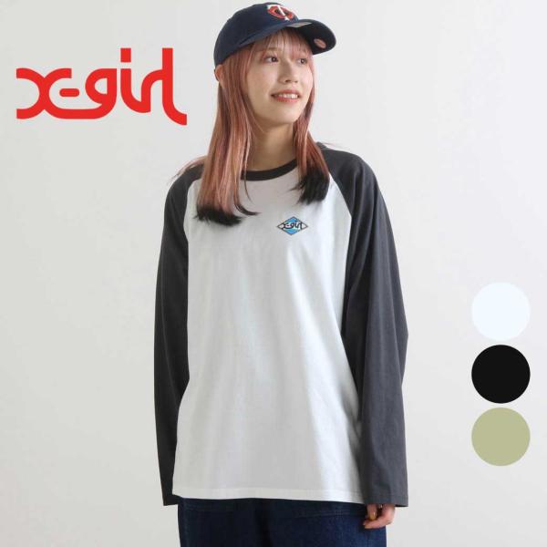 X-girl RHOMBUS LOGO B/B BIG TEE ロンT レディース ロゴ プリント ...