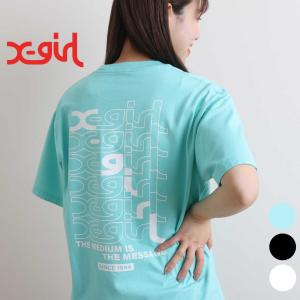 X-girl エックスガール STEP MILLS LOGO S/S TEE レディース トップス 半袖 Tシャツ バック プリント ロゴ 2024年 春夏 105242011015 BORNFREE ボーンフリー｜bornfree-e-shop