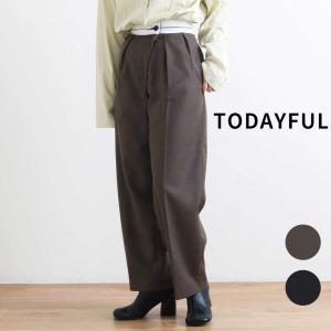 TODAYFUL トゥデイフル Front Slanting Trousers トラウザーズ レディース キレイめ シンプル マニッシュ タック パンツ 送料無料 12320704｜bornfree-e-shop