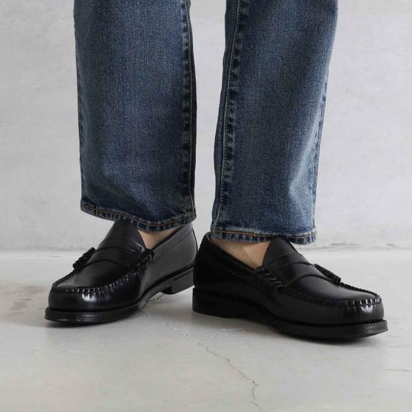 ジーエイチバス G.H.BASS BLACK RUBBER SOLE コイン ペニー ローファー メ...