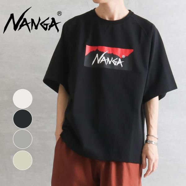 NANGA ナンガ エコ ハイブリッド ボックスロゴ ルーズ フィット Tシャツ  ECO HYBR...