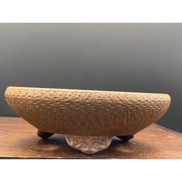 光峰 紫泥丸飛び鉋雲足鉢 5号(14.5cm)