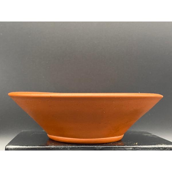 佐太郎 朱泥丸陣笠下帯鉢 5.5号(17.5cm)