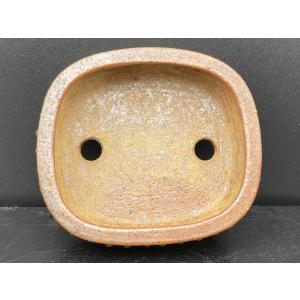 平安虹泉 梨泥長方撫角太鼓段足鉢 3号(9cm)の詳細画像4