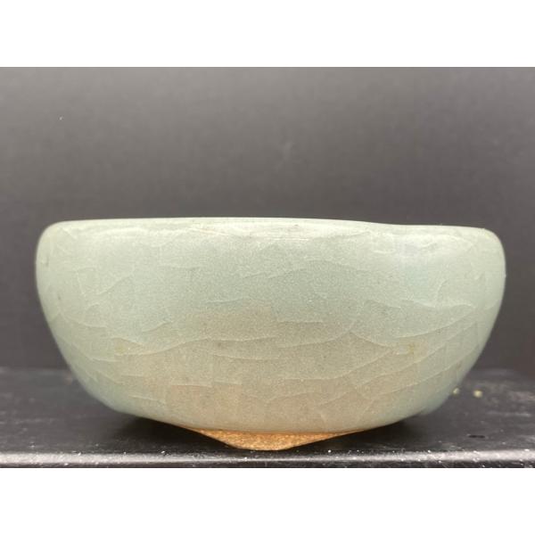 堀江美功 青磁釉梅花形三足鉢 3号(9cm)