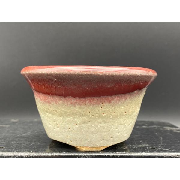 堀江美功 辰砂釉丸三足鉢 2.5号(8.5cm)