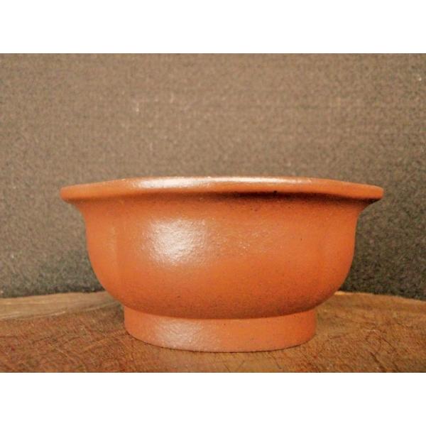 山秋 紫泥木瓜型外縁切足鉢 3号