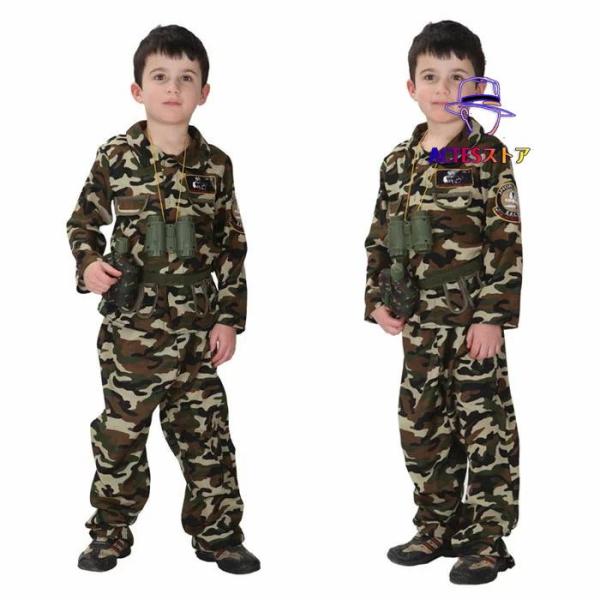 ハロウィン 衣装 子供 警察制服 アーミー ミリタリー コスプレ ハロウィン キッズ 男の子 特殊作...